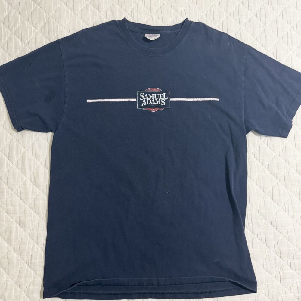 Vintage Hanes Heavyweight L Samuel Adams Beer T-Shirt Graphic Tee Short Sleeve